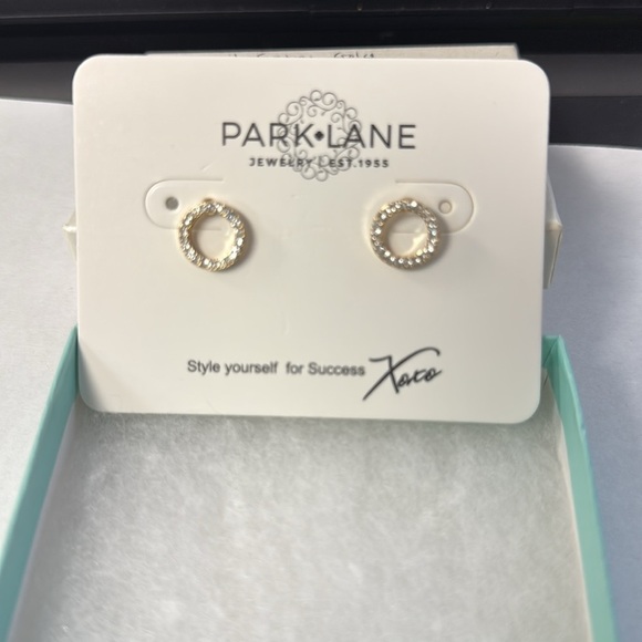 Park Lane Roo Earrings Gold with Crystals New Without Box on PL Cardstock - Picture 6 of 6
